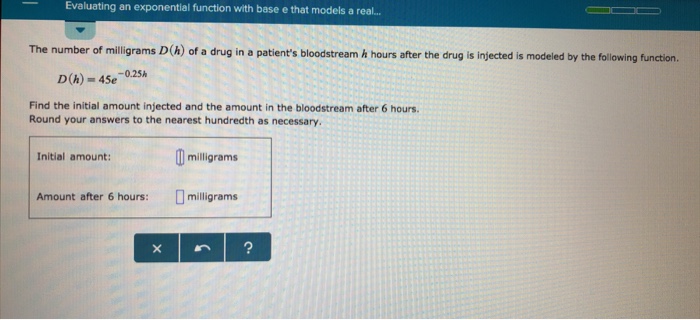 Solved Evaluating an exponential function with base e that | Chegg.com