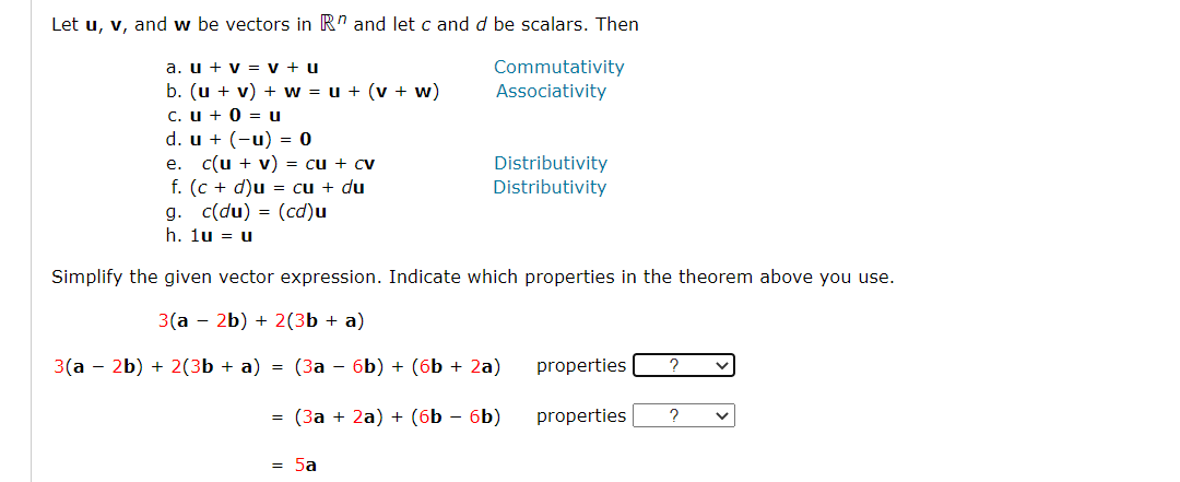 Solved Let U V And W Be Vectors In Rn And Let C And D B Chegg Com