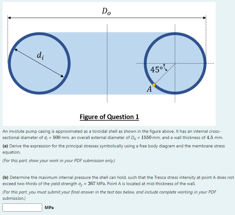 D. di 45° А Figure of Question 1 An involute pump | Chegg.com