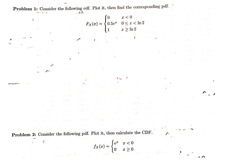 Solved Problem 1: Consider the following cdf. Plot it, then | Chegg.com
