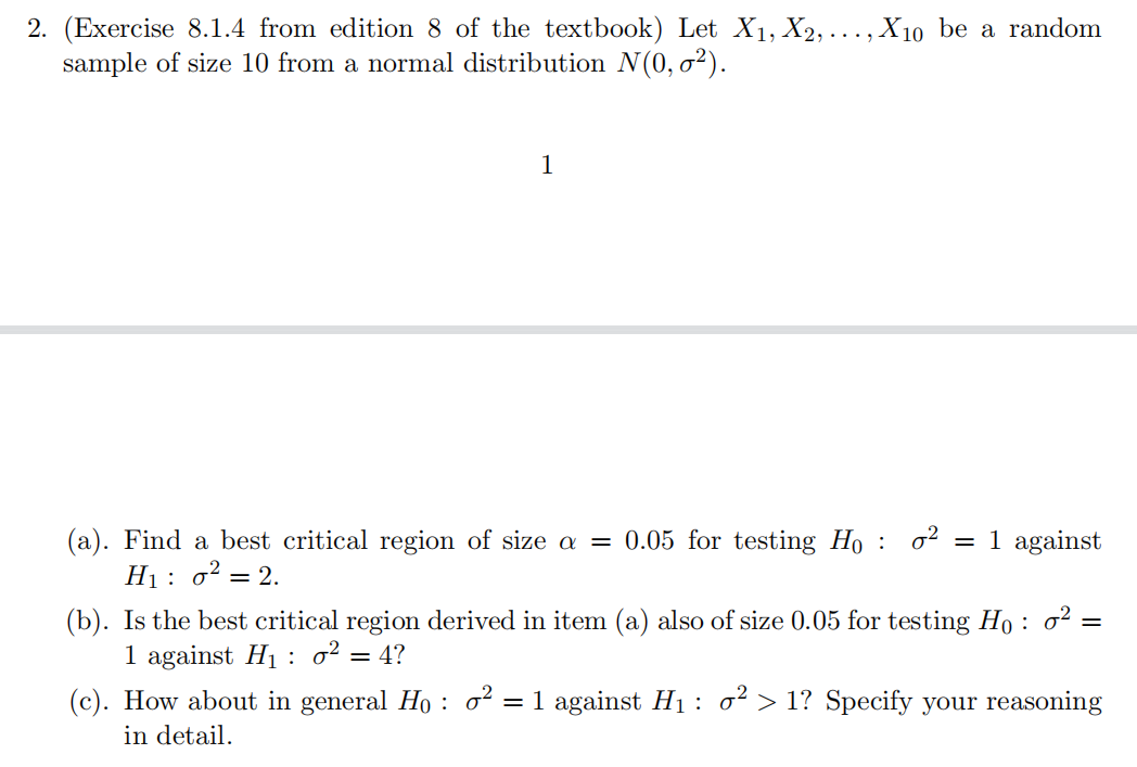 Solved 2. (Exercise 8.1.4 from edition 8 of the textbook) | Chegg.com