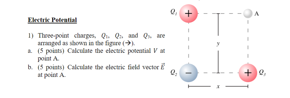 [solved] 1 Three Point Charges Q1 Q2 And Q3 Are Arrang