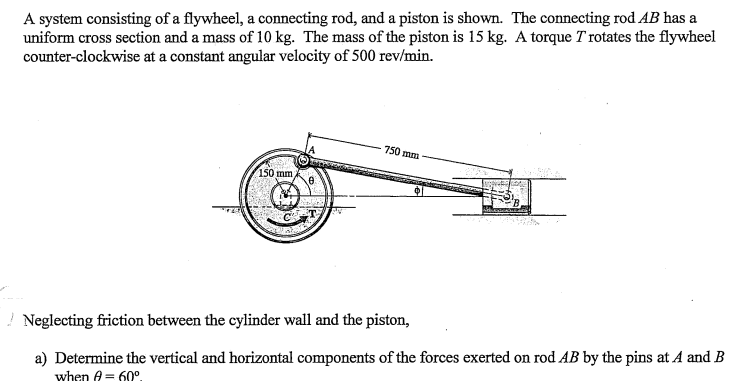 Solved A system consisting of a flywheel, a connecting rod, | Chegg.com