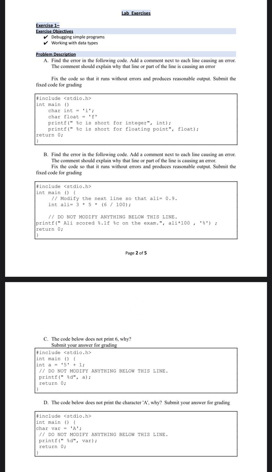 Solved Lab Exercises Exercise 1- Exercise Objectives | Chegg.com