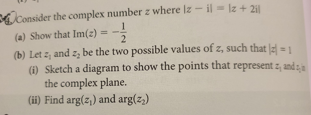 Solved (1) 1 14. Consider the complex number z where Iz - il | Chegg.com
