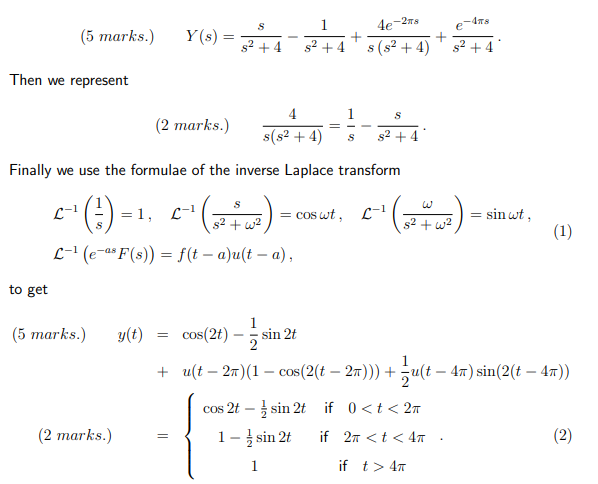 Solved calculus laplace transforms. could you provide | Chegg.com