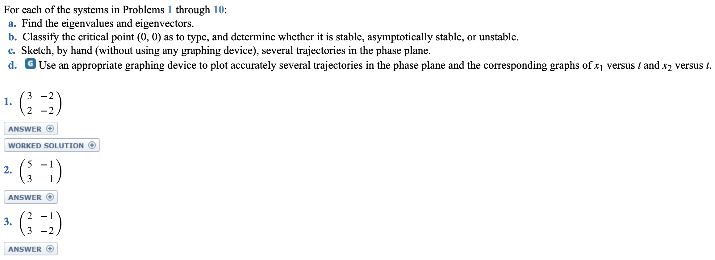 Solved For each of the systems in Problems 1 through 10: a. | Chegg.com