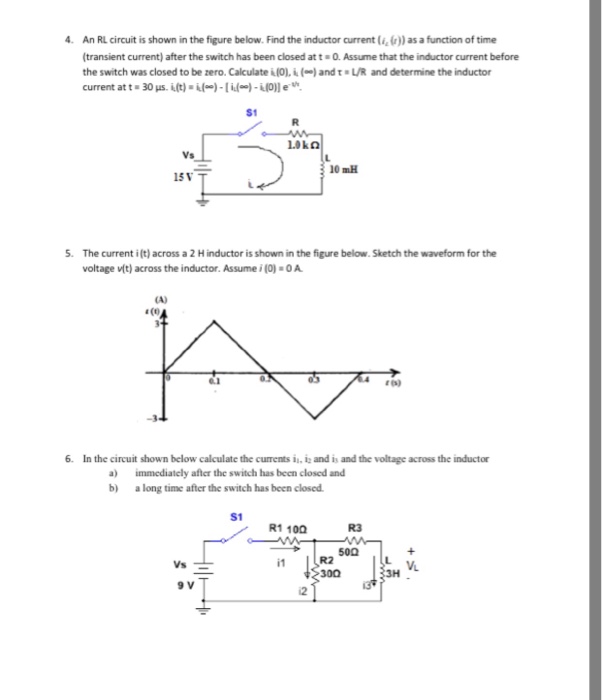 Solved An RL circuit is shown in the figure below. Find the | Chegg.com