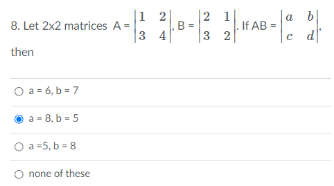 Solved 2 1 B = A B A=1* -13 2.ABL 1 1 2 8. Let 2x2 Matrices | Chegg.com