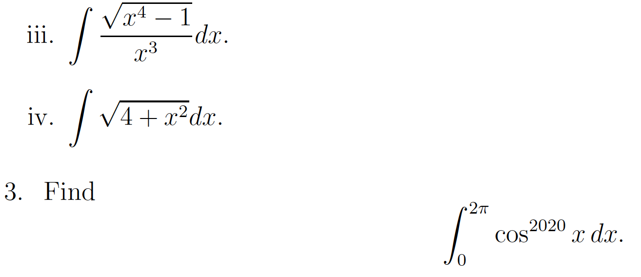 Solved V X4 Iii 1 Dx X3 Iv V4xda 3 Find 27 2020 Cos 6395