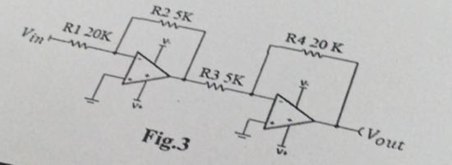 Solved R2 SK RI 20K R4 20 K R3 SK Fig.3 Vout | Chegg.com