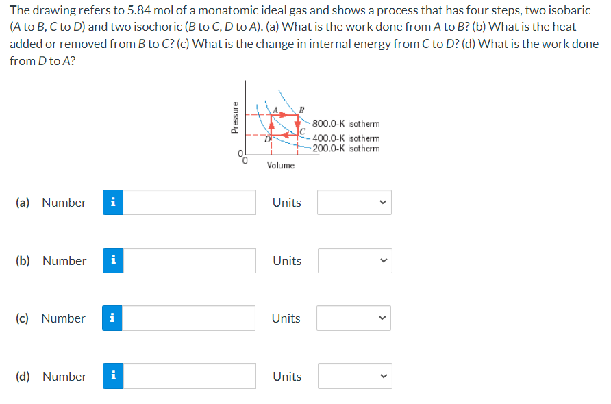 Solved The drawing refers to 5.84 mol of a monatomic ideal | Chegg.com