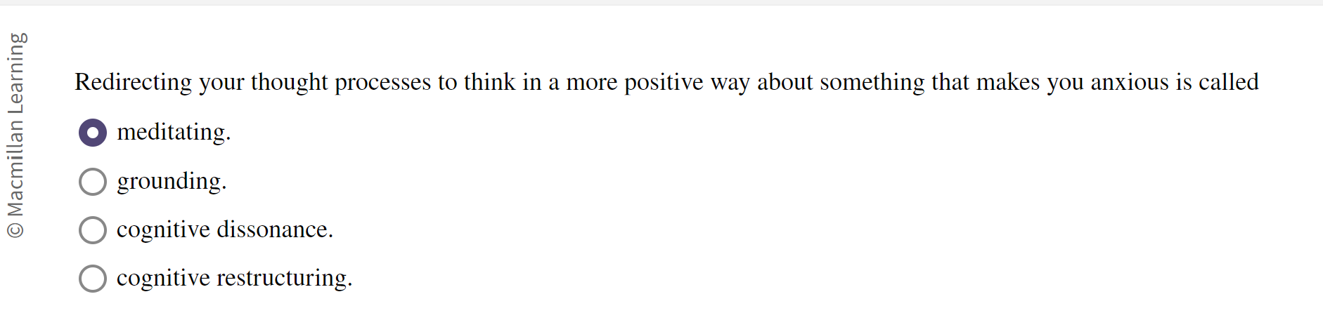 Solved Redirecting your thought processes to think in a more | Chegg.com