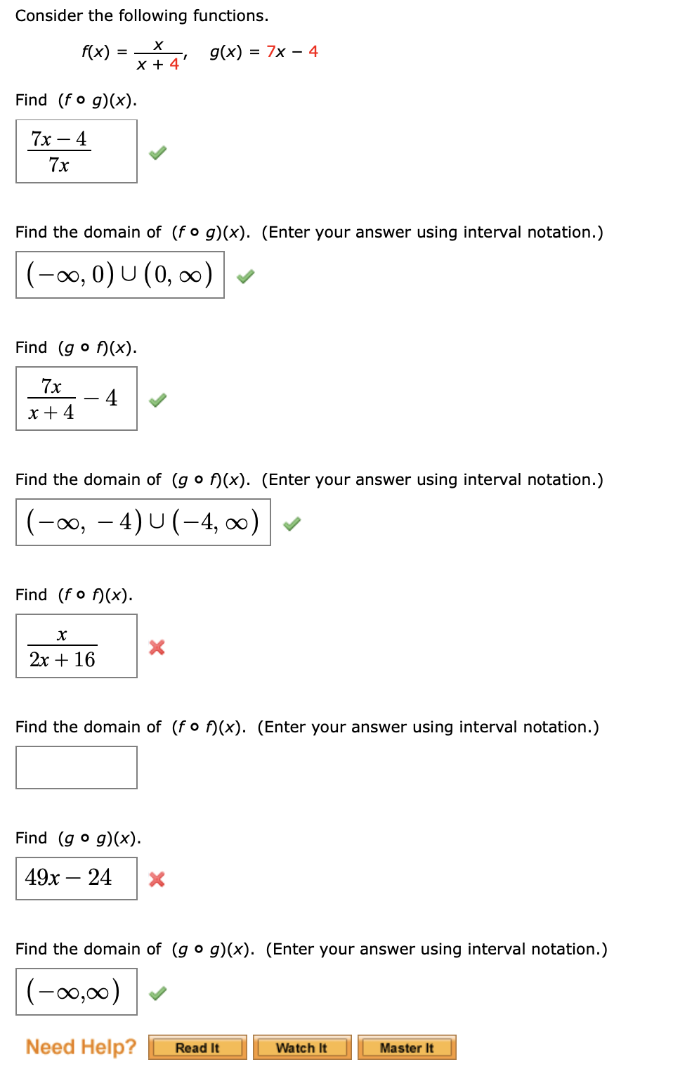 Solved Consider The Following Functions F X х X 4 G X