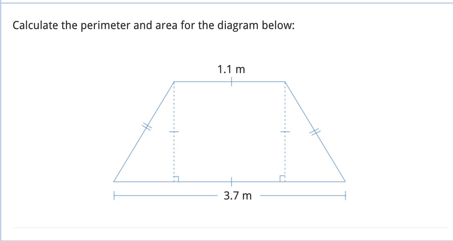 Solved Calculate The Perimeter And Area For The Diagram | Chegg.com