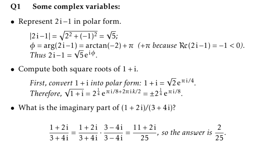 Solved 01 Some complex variables: • Represent 2i-1 in polar | Chegg.com