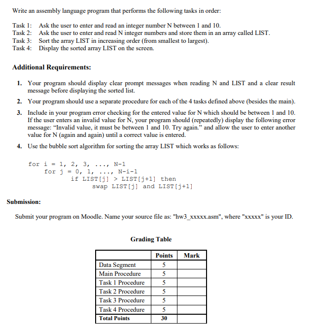 Solved Write an assembly language program that performs the | Chegg.com