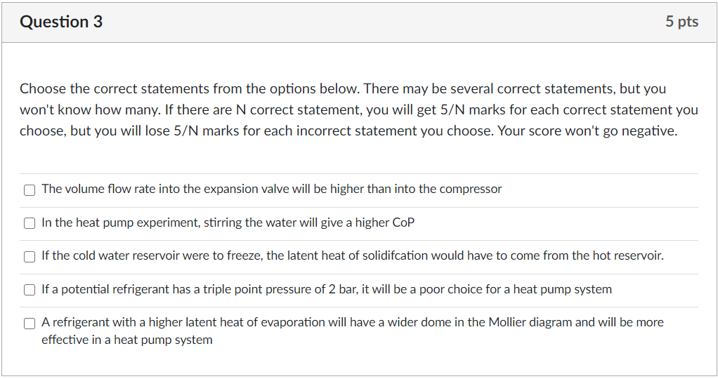 Solved Question 1 5 pts Choose the correct statements from | Chegg.com