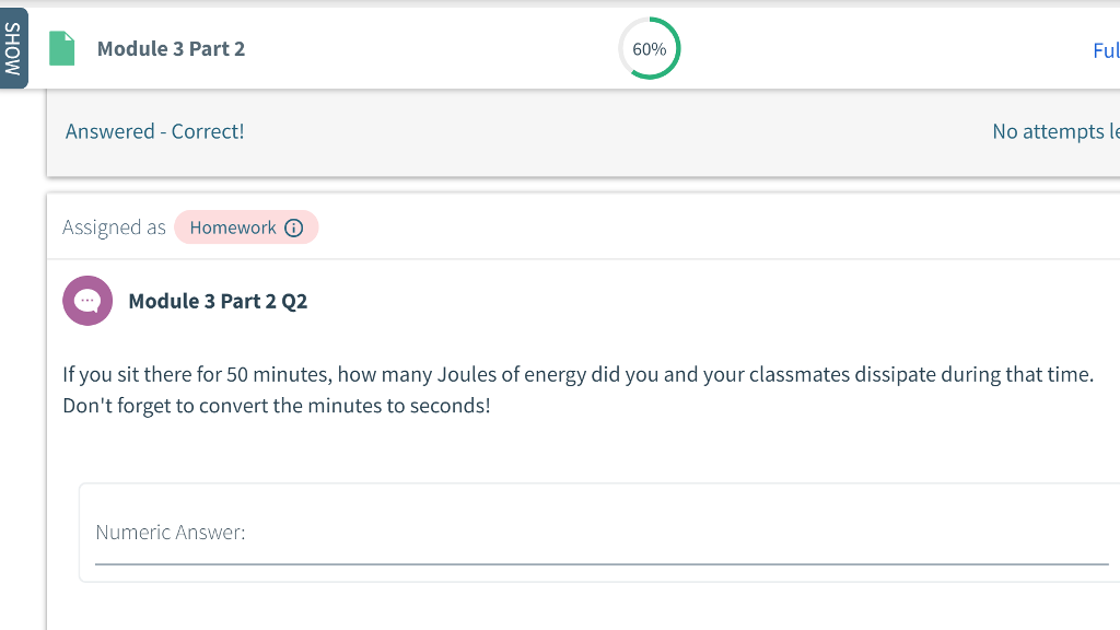 Solved Module 3 Part 2 60% Fullscreen Assigned as Homework O | Chegg.com
