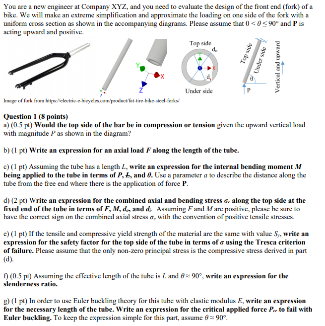 Fork Engineering Design Solved You are a new engineer at Company XYZ, and you need | Chegg.com