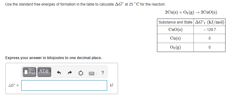 Solved Use the standard free energies of formation in the | Chegg.com