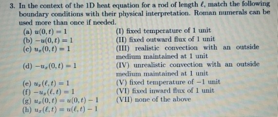 Solved 3. In the context of the 1D heat equation for a rod | Chegg.com