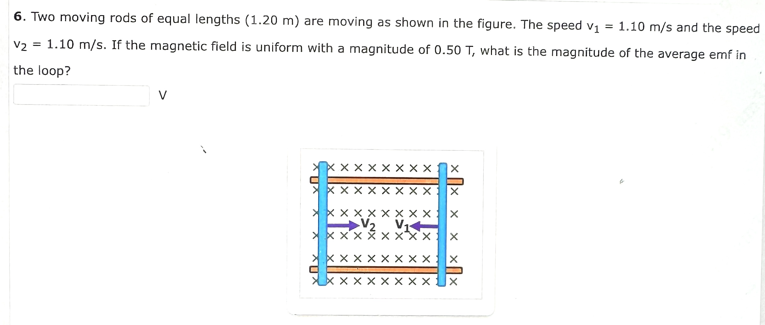 Solved 6. Two moving rods of equal lengths (1.20 m) are | Chegg.com