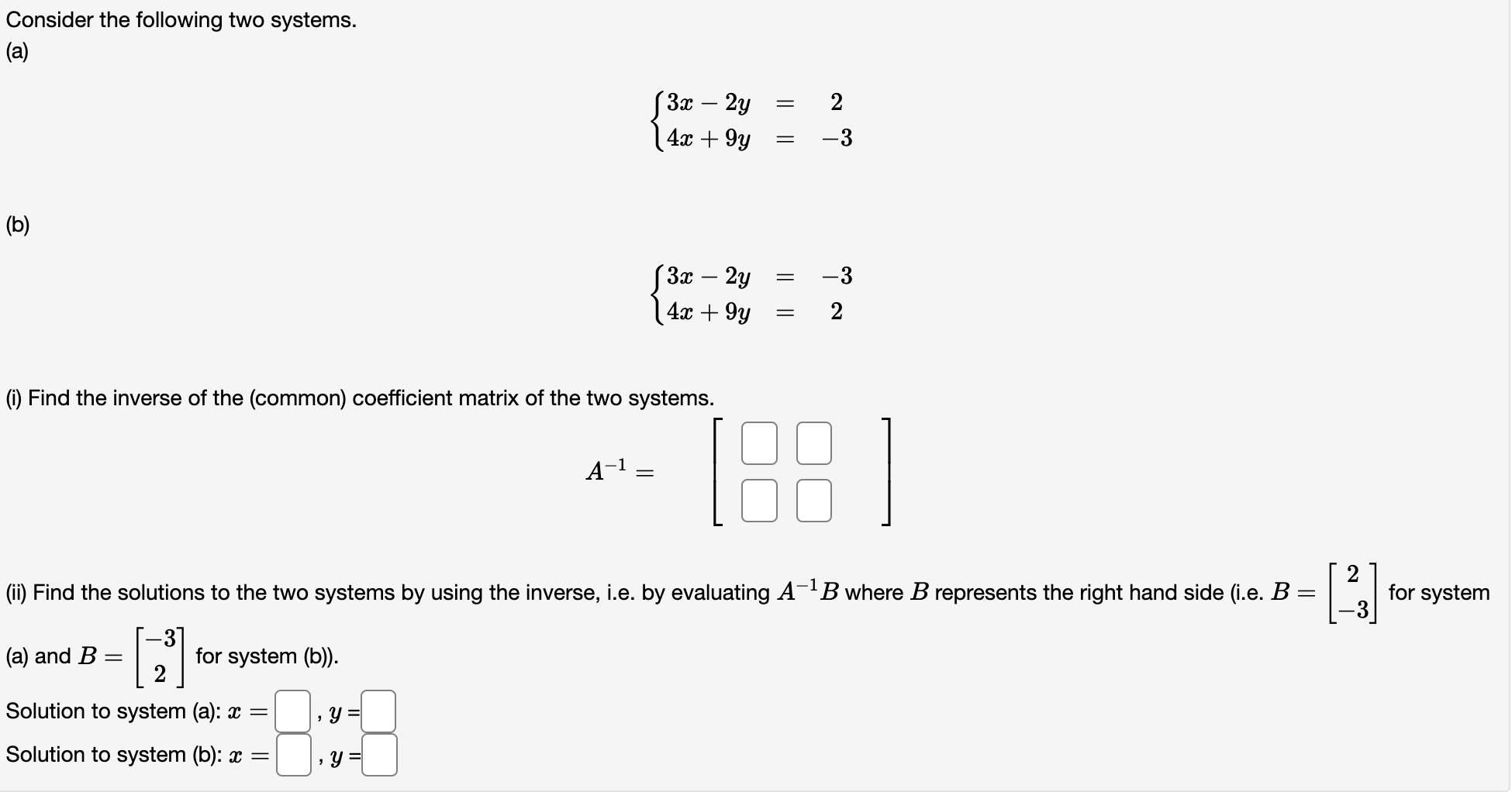 Consider The Following Two Systems. (a) | Chegg.com