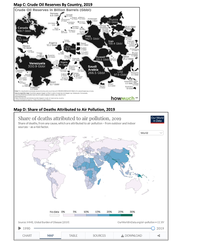 Map D: Share of Deaths Attributed to Air Pollution, 2019
Share of deaths attributed to air pollution, 2019 Share of deaths, f