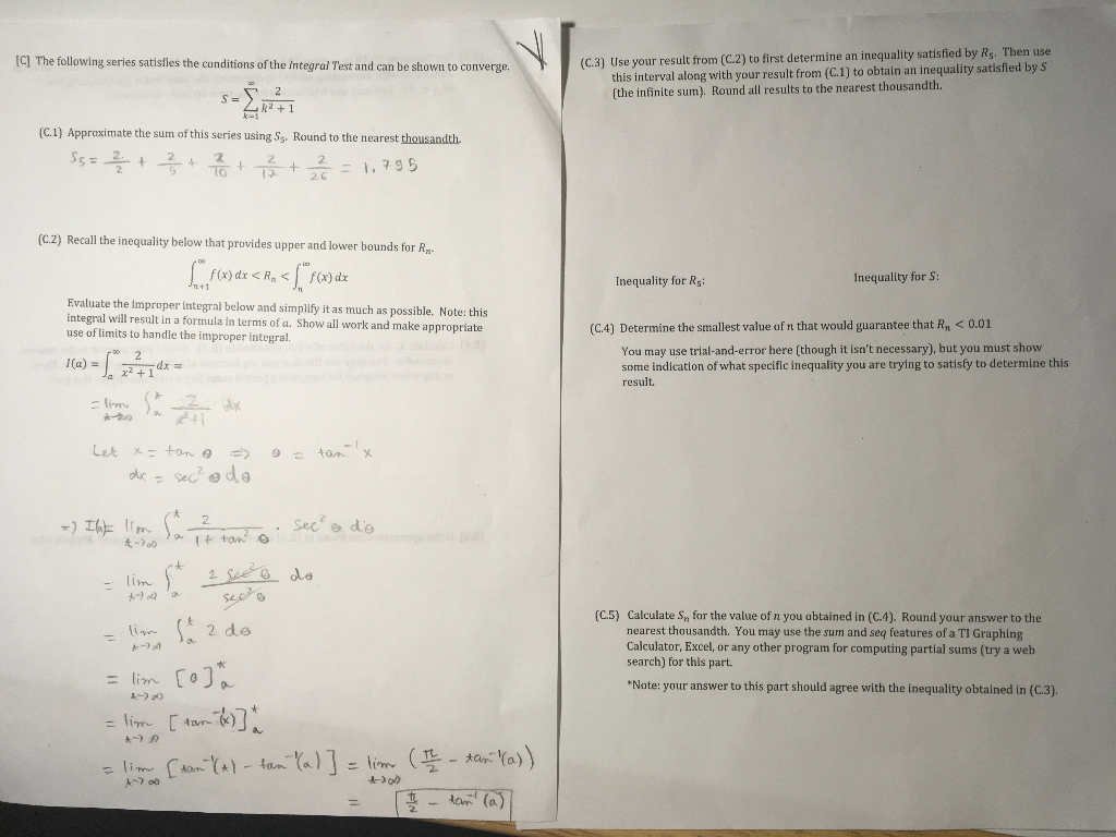 Solved Need help with Calculus series I tried the first two | Chegg.com