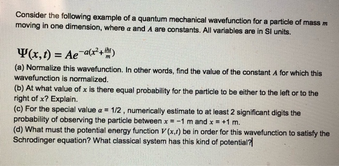 Solved Consider the following example of a quantum | Chegg.com