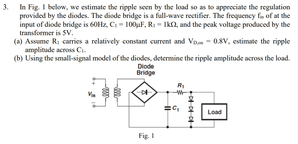Solved 3. In Fig. 1 below, we estimate the ripple seen by | Chegg.com