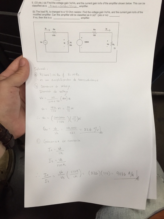 Solved (a) Find the voltage gain V_o/V_s, and the current | Chegg.com