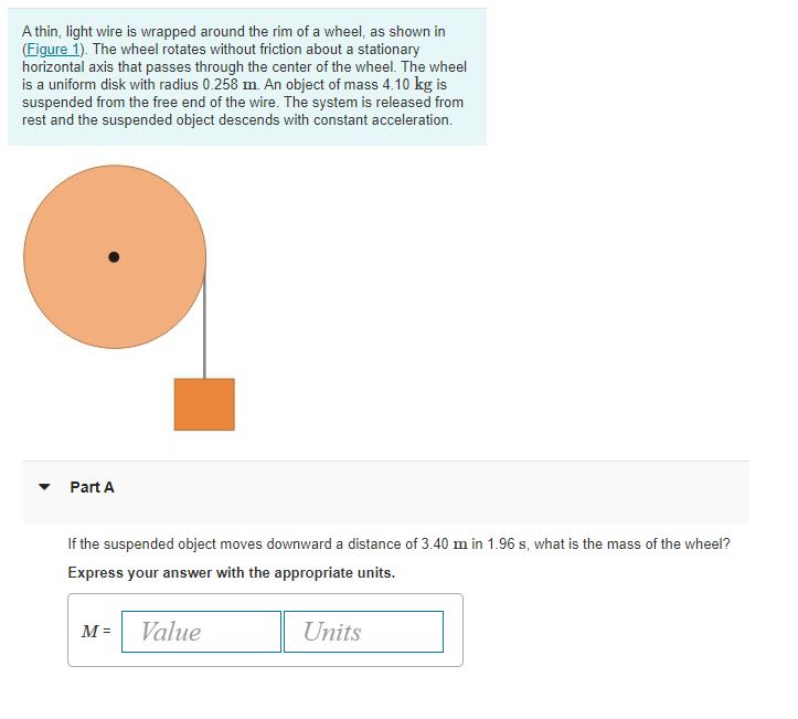 Solved A thin, light wire is wrapped around the rim of a