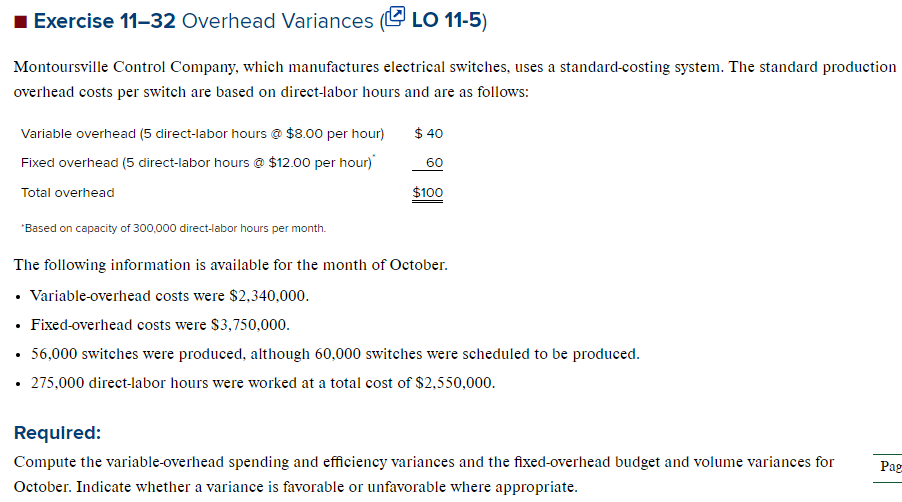 Solved Montoursville Control Company, which manufactures | Chegg.com