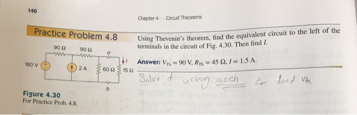 Solved 140 Chapter 4 Circuit Theorems Using Thevenin's | Chegg.com