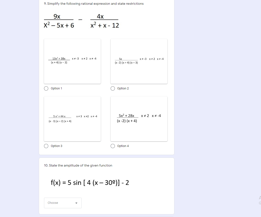 Solved 9. Simplify the following rational expression and | Chegg.com