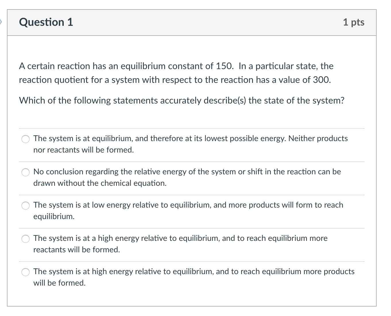 Solved Question 1 1 pts A certain reaction has an | Chegg.com