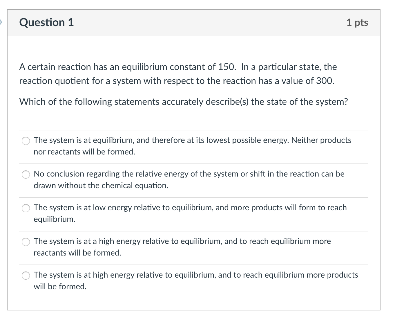 Solved Question 1 1 Pts A Certain Reaction Has An | Chegg.com