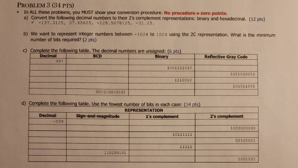 Solved PROBLEM 3 (34 PTS) . In ALL these problems, you MUST | Chegg.com
