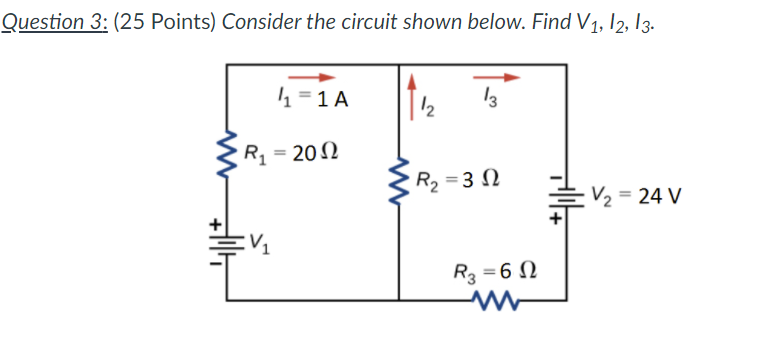 Solved Question 3: (25 Points) Consider the circuit shown | Chegg.com