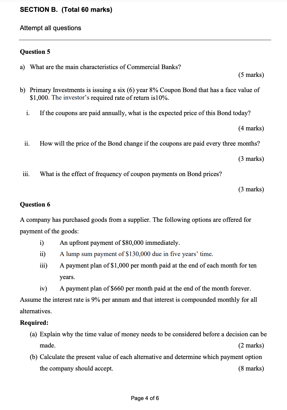 Solved SECTION B. (Total 60 Marks) Attempt All Questions | Chegg.com