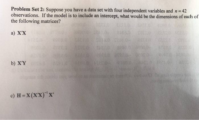 Solved Problem Set 2: Suppose you have a data set with four | Chegg.com