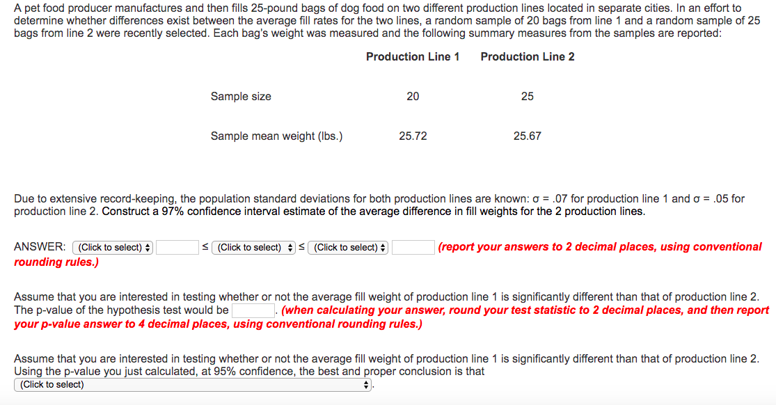 Solved A pet food producer manufactures and then fills