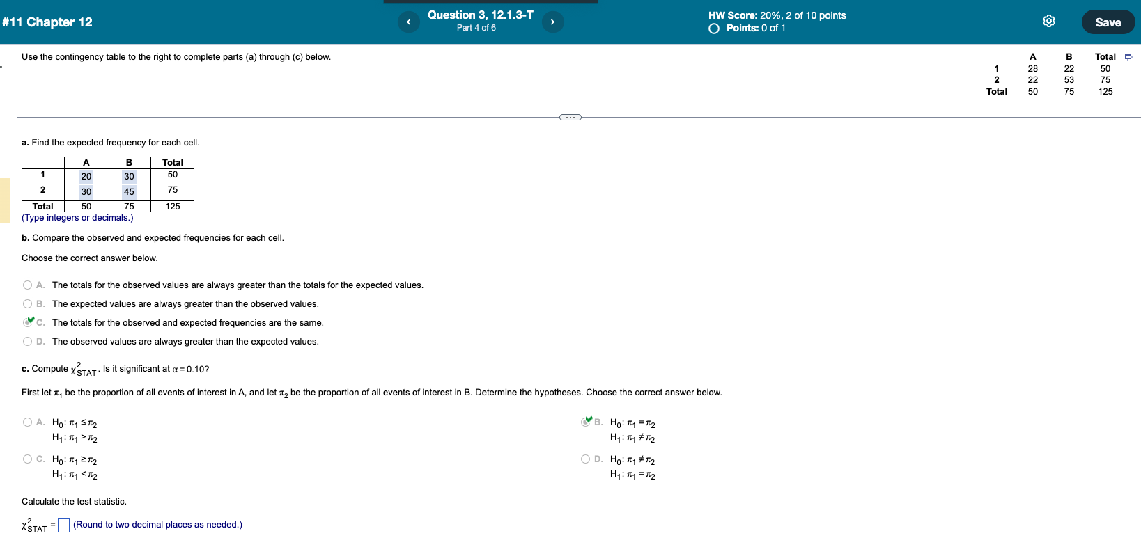 Solved Use The Contingency Table To The Right To Complete | Chegg.com