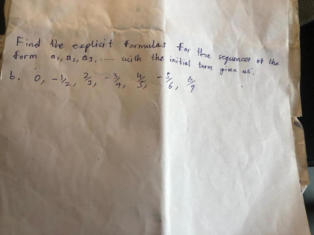 Solved Find the explicit formulas for the sequences of the | Chegg.com