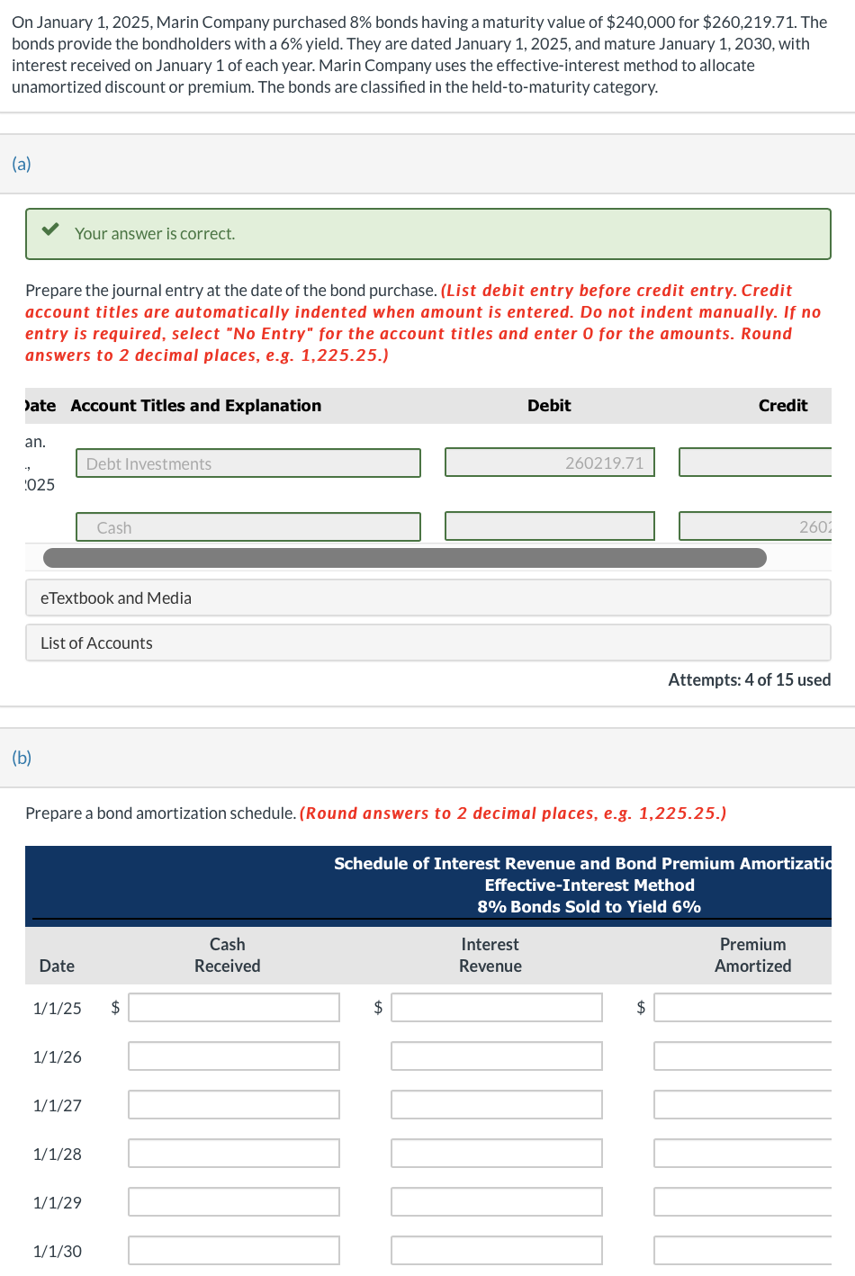 Solved On January 1, 2025, Marin Company purchased 8 bonds