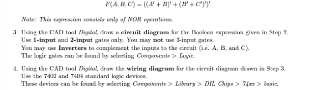 Solved F(A,B,C)=((A′+B)′+(B′+C′)′)′ Note: This Expression | Chegg.com