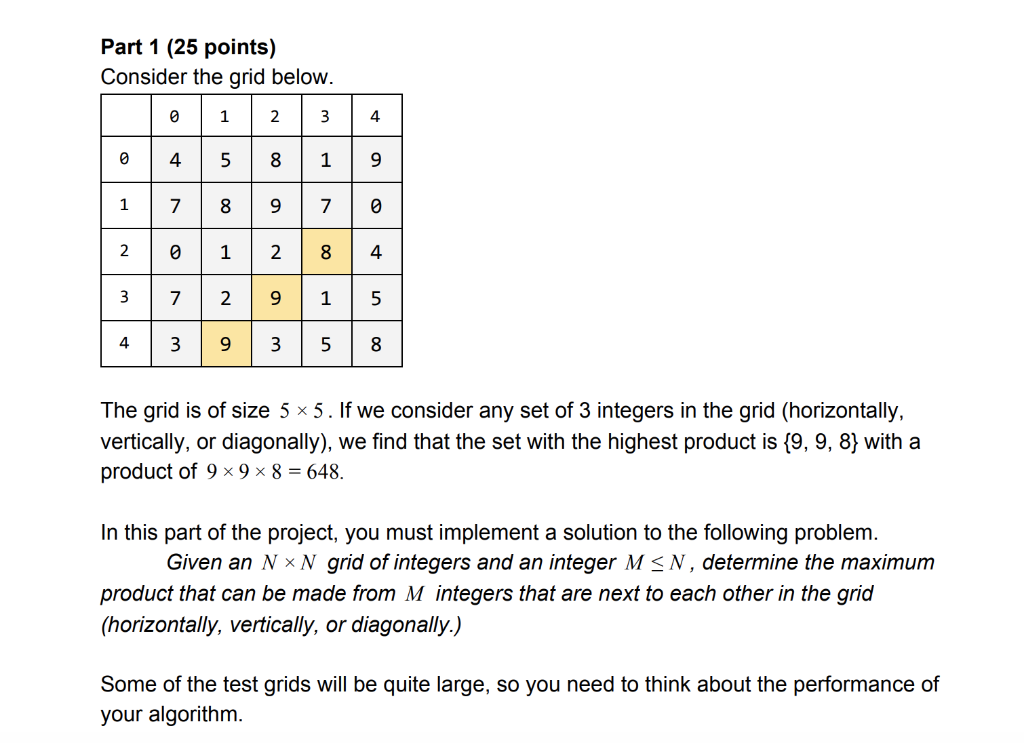 Solved Part 1 (25 Points) Consider The Grid Below. 0 1 2 4 0 | Chegg.com