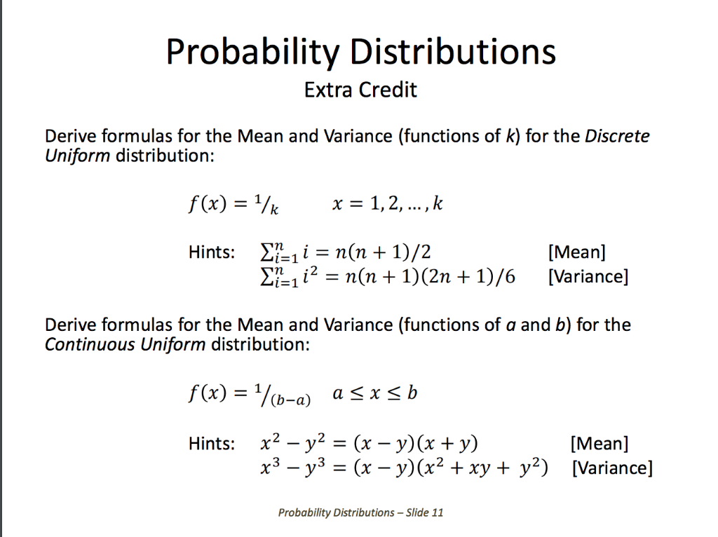Mean Of Probability Distribution Formula slideshare